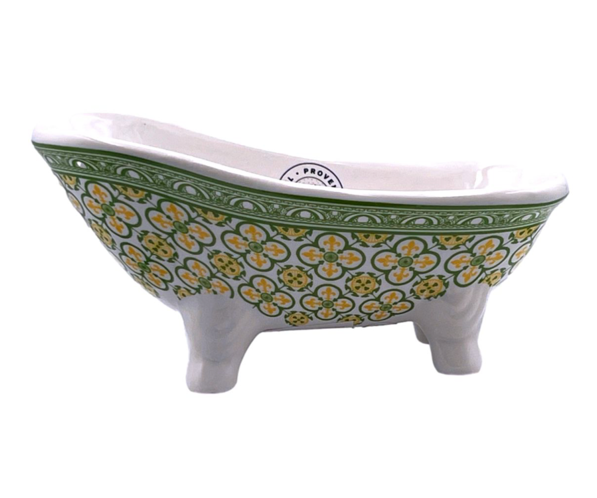 BAIGNOIRE FLEUR DE LYS VERT JAUNE (badje)