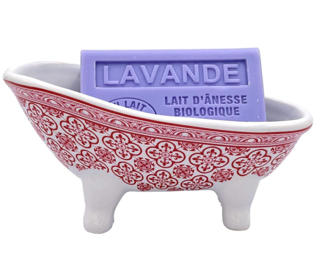 BAIGNOIRE FLEUR DE LYS ROUGE (badje)