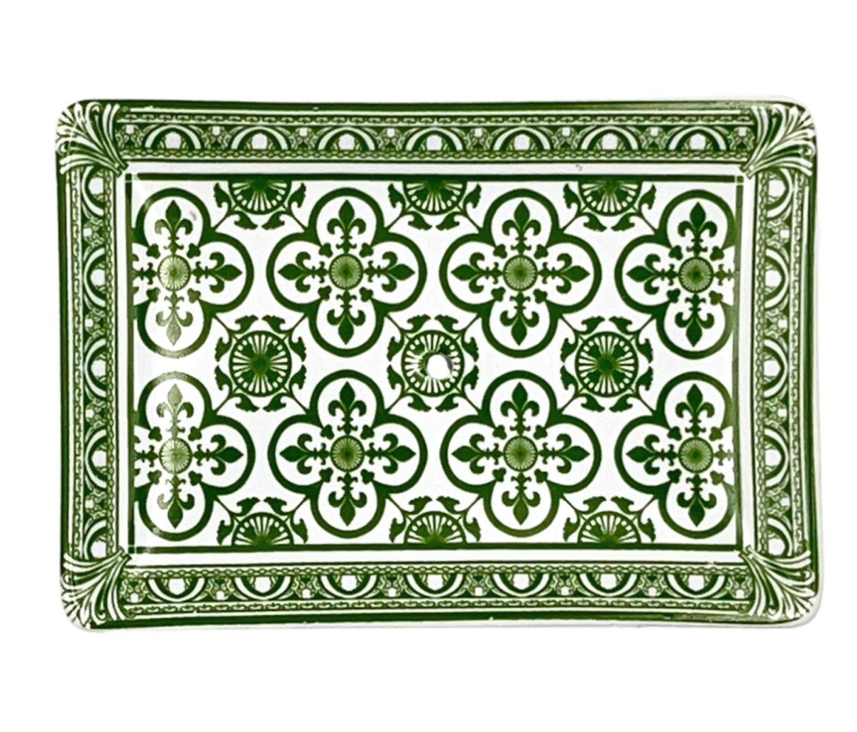 PORTE SAVON FLEUR DE LYS VERT