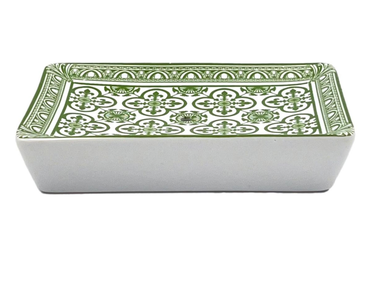 PORTE SAVON FLEUR DE LYS VERT