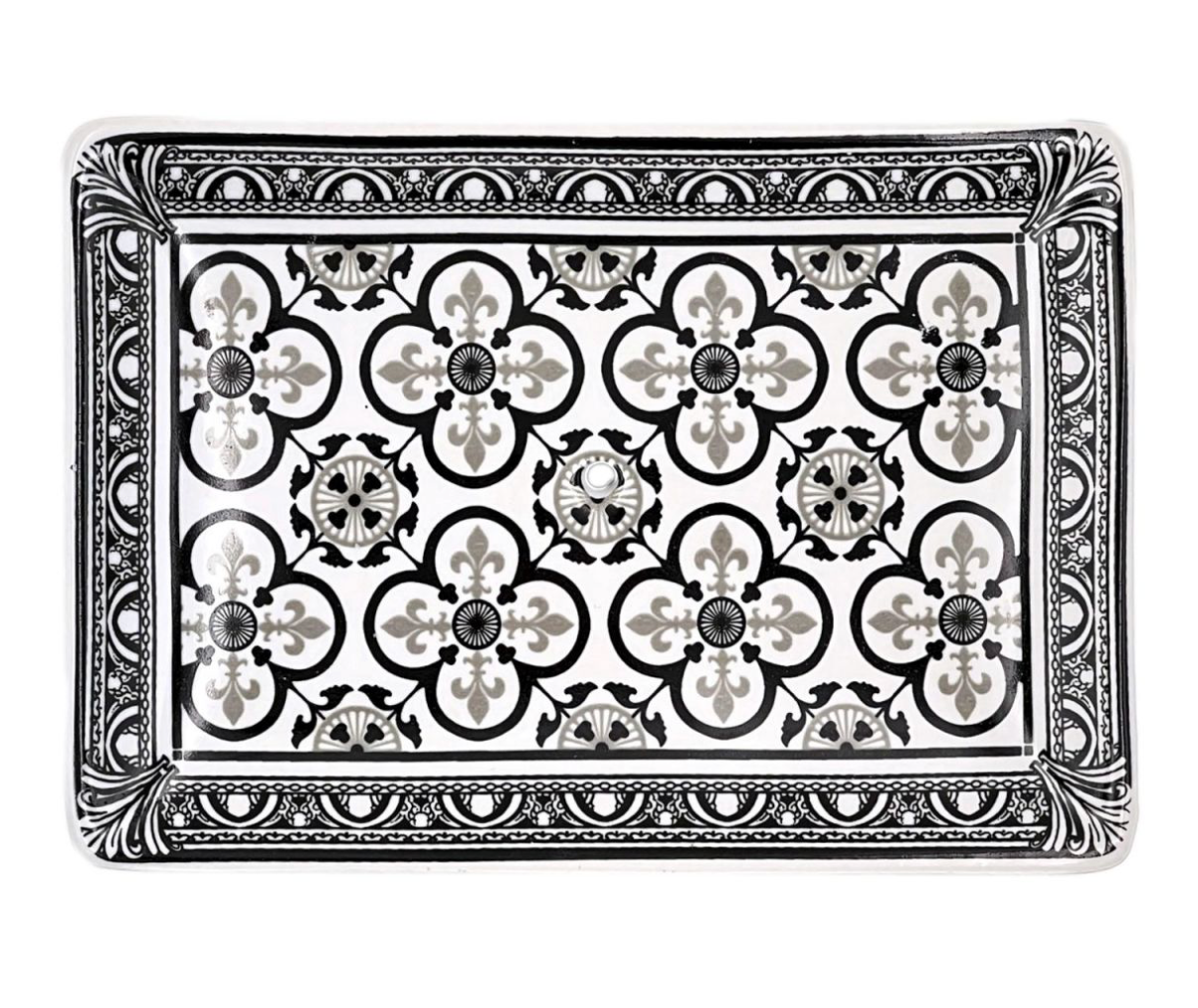 PORTE SAVON FLEUR DE LYS NOIR