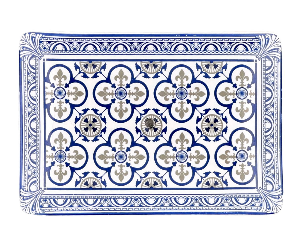 PORTE SAVON FLEUR DE LYS BLEU