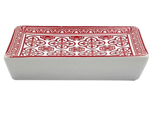 PORTE SAVON FLEUR DE LYS ROUGE
