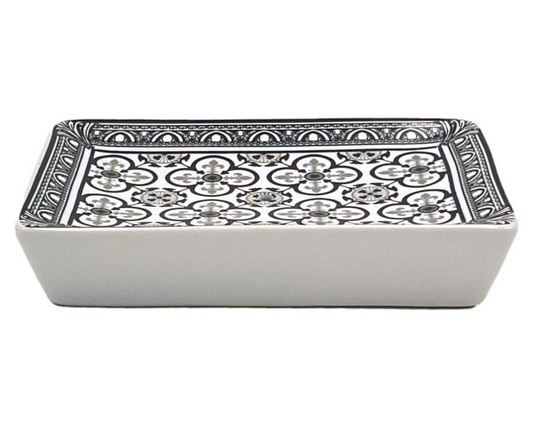 PORTE SAVON FLEUR DE LYS NOIR